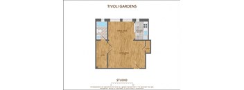 Studio Floor Plan  540 Sqft at Tivoli Gardens, Washington, 20010