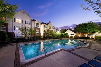 Pool View In Night at Governors Green, Maryland