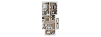A detailed floor plan of a house with labeled rooms.