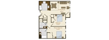 The Harundale Floor Plan at Hammarlee House Apartments, Glen Burnie, Maryland