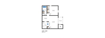 1 bedroom floor plan