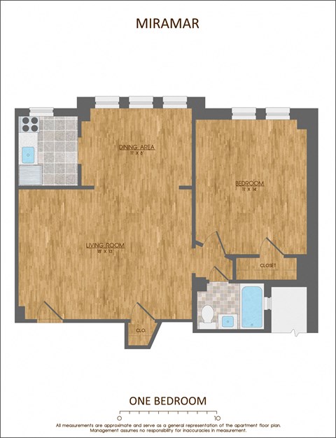 3RB Floor Plan at Miramar, Washington, 20005