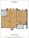 One Bedroom Floor Plan 680 sqft