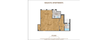 Studio Floor Plan at Majestic, Washington, DC