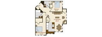 The Marley Floor Plan at Hammarlee House Apartments, Maryland, 21060