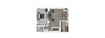 1 Bedroom 1 Bath Floor Plan at Metro 710, Maryland, 20910