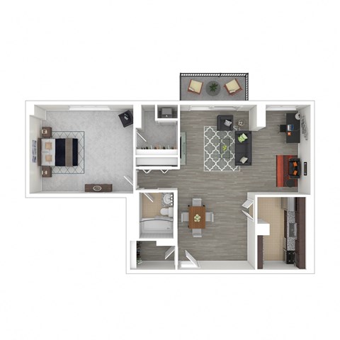 1 Bed 1 Bath Floor Plan at Metro 710, Silver Spring, 20910