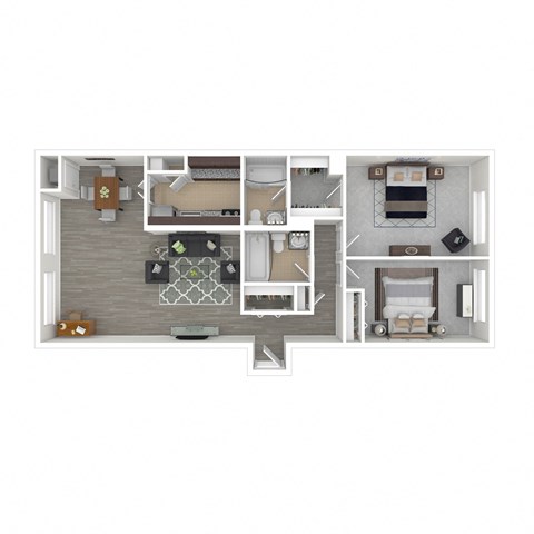 2 Bedroom 2 Bath Floor Plan at Metro 710, Maryland