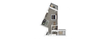 Studio Floor Plan at Metro 710, Silver Spring, MD