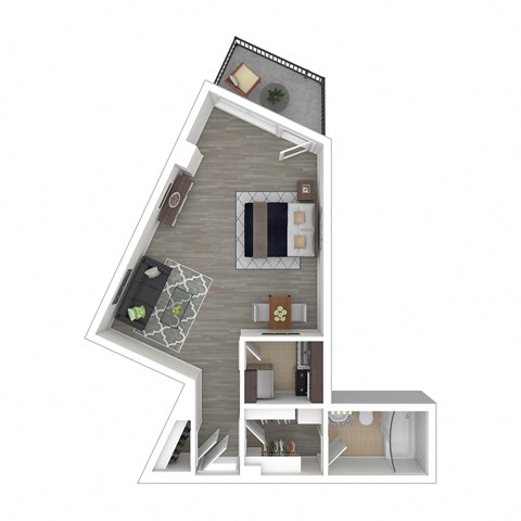 Studio Floor Plan at Metro 710, Silver Spring, MD