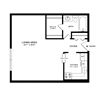 Studio apartment floorplan 490 sf