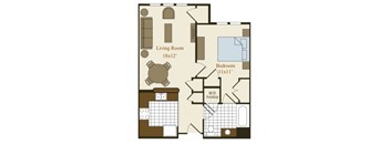 The Ritchie Floor Plan at Hammarlee House Apartments, Maryland, 21060