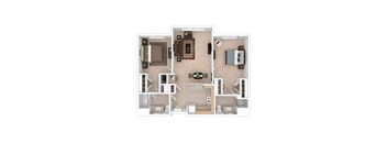 The Patterson Floor Plan at River Point Apartments, Maryland