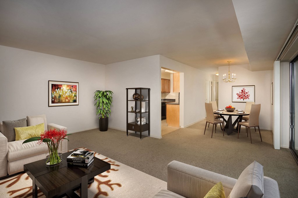 Living Room With Dining Area at GrandView Apartments, Falls Church, 22041