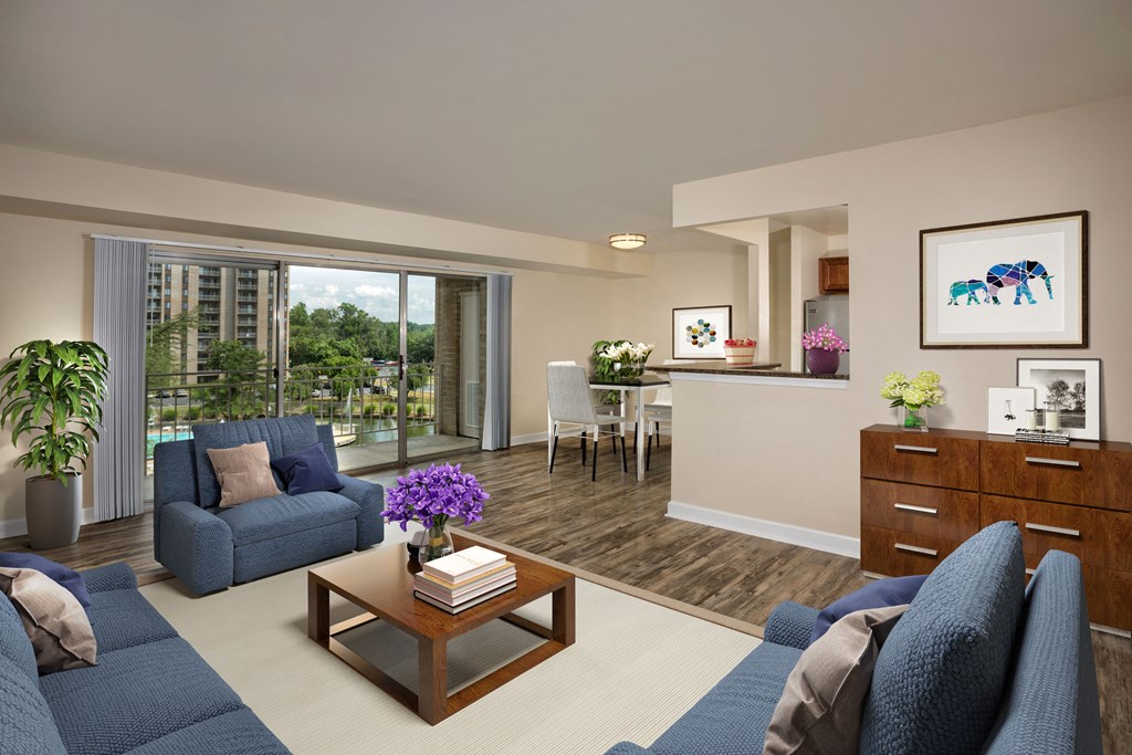 furnished living room at Seven Springs Apartments, College Park, MD