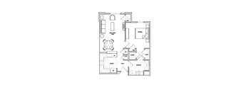 1Bd 1Ba Floor Plan at Perryman Station Apartments, Maryland