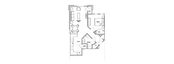 1Bedroom 1Bathroom Floor Plan at Perryman Station Apartments, Aberdeen