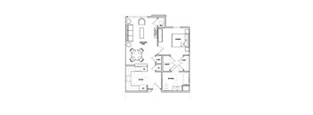Unit-1E-UFAS Floor Plan at Perryman Station Apartments, Aberdeen, Maryland