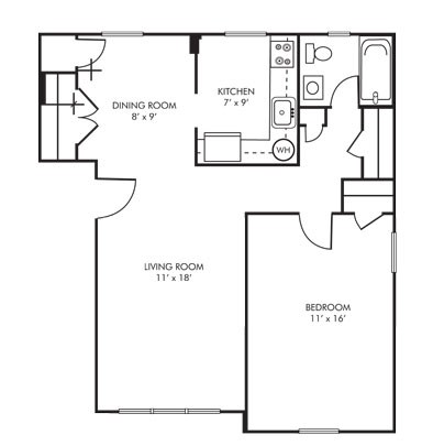 1 bed 1 bath at University Landing Apartments, Silver Spring, MD, 20903