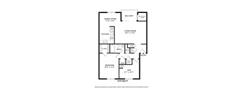 1 BDRM W DEN Floor Plan at Versailles Apartments, Maryland, 21204