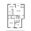 1 bedroom floor plan at Versailles apartments in Towson, MD