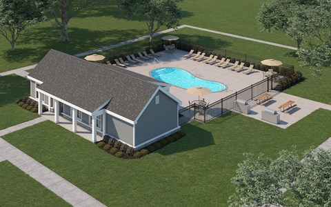 clubhouse and pool at Waverly at Oyster Point, Virginia, 23606