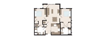 The Camden Floor Plan at Chapel Springs Apartments, Maryland