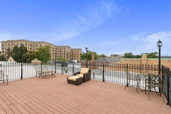 patio with wood flooring at Park Crescent, Washington