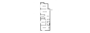3 Bedroom 1 Bath Floor Plan at Overlook Apartments, Hyattsville, Maryland