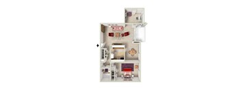 1 bed 1 bath A at Charlestowne North Apartments, Greenbelt