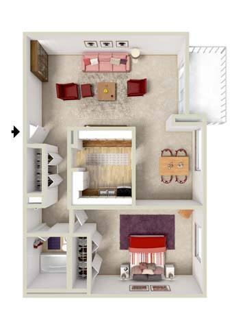 1 bed 1 bath at Charlestowne North Apartments, Greenbelt, Maryland