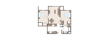 The Russell Floor Plan at Chapel Springs Apartments, Perry Hall