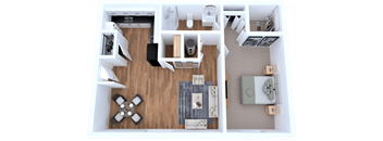 1 bed 1 bath floor plan at Lory of Harbison, Columbia, SC