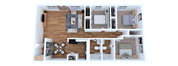 3 bed 2 bath floor plan at Lory of Harbison, South Carolina, 29212