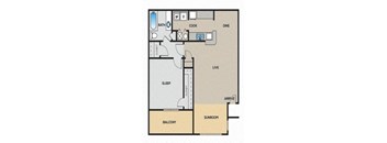 1 Bedroom 1 Bathroom Floor Plan at Elevate Greene, McDonough