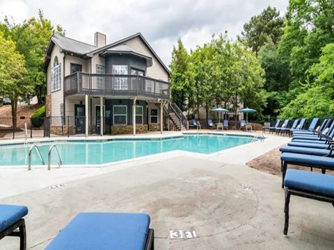 our apartments have a resort style pool with chairs