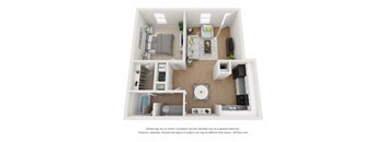 1 bed 1 bath floor plan at Parks at Utoy Creek Apartments in Atlanta 30331
