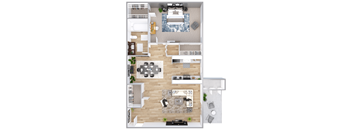 a floor plan of a house with wood paneling and furniture  at 555 Mansell, Roswell, Georgia