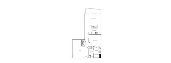 1 bed 1 bath A8 Floor Plan at Optimist Lofts, Atlanta, 30324