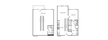 1 bed 1 bath A10 Floor Plan at Optimist Lofts, Atlanta, GA, 30324