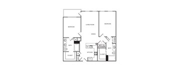 2 bed 2 bath B4 Floor Plan at Optimist Lofts, Atlanta, Georgia