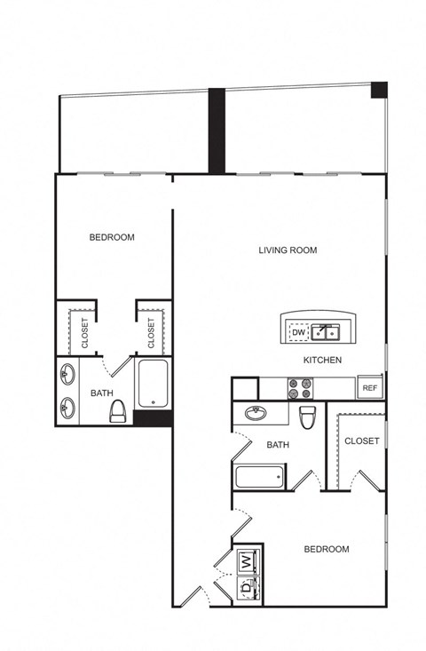 2 bed 2 bath B6 Floor Plan 2 bed 2 bath B6 Floor Plan at Optimist Lofts, Georgia, 30324