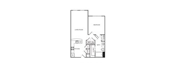 1 bed 1 bath A5 Floor Plan at Optimist Lofts, Atlanta, GA, 30324
