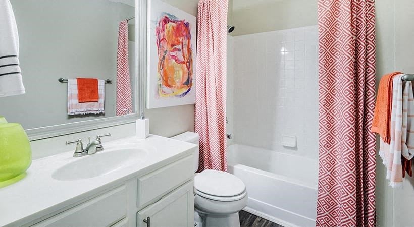 Amberwood at Lochmere, Cary NC, full bathroom with shower