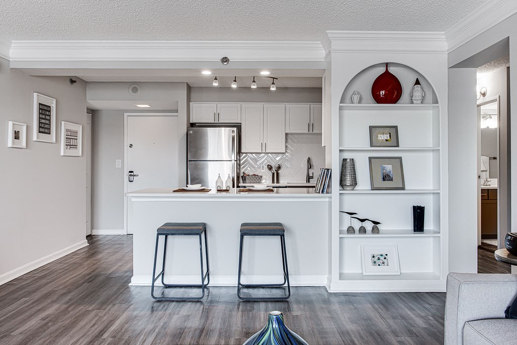 Kitchen Built-in bookshelf at 2460 Peachtree Apartments, Georgia, 30305