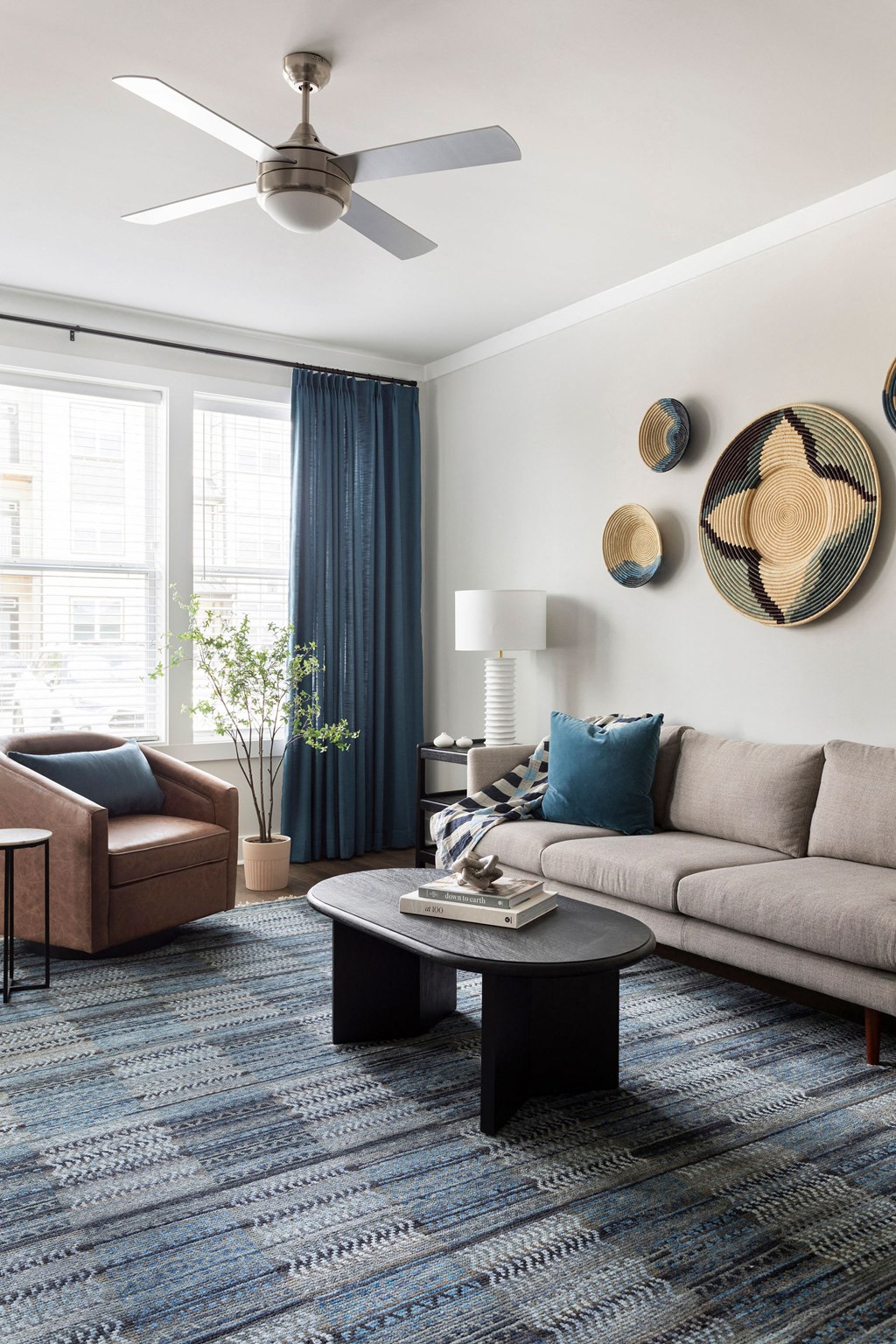 a living room with a couch and a coffee table at The Cannon, Tennessee