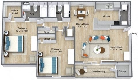 a floor plan of a house with a bedroom and a living room