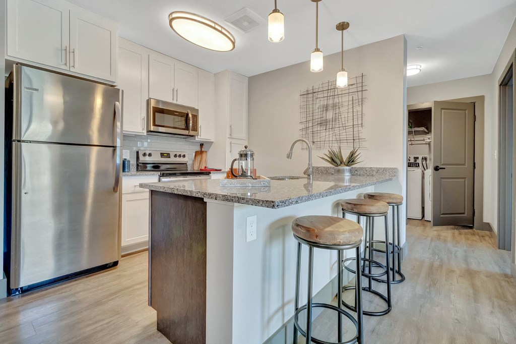 Stainless Steel Appliances with luxury Finishesat Latitude at South Portland Apartment, Maine, 04106
