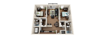 2 Bed 2 Bath Floor Plan at Oasis at Twinwood, North Carolina