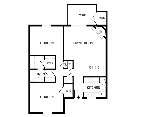 b2  floor plan of the apartment elevate huebner